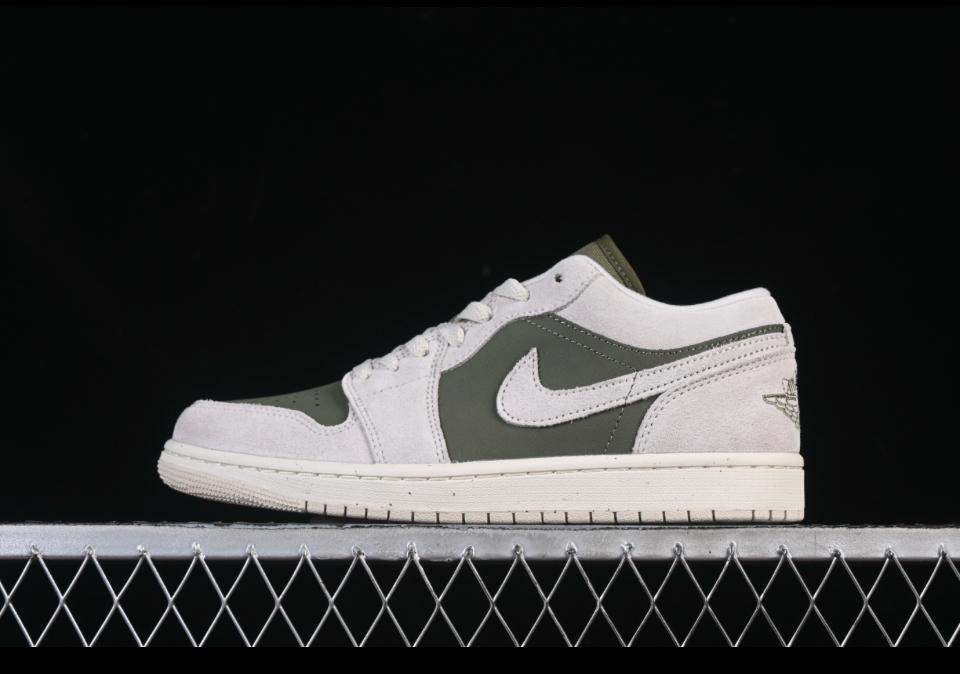 Jordan 1 Low - Verde Militar e Branco