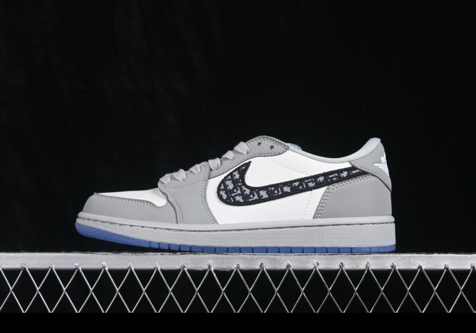 Jordan 1 Low Dior - Cinza e Branco